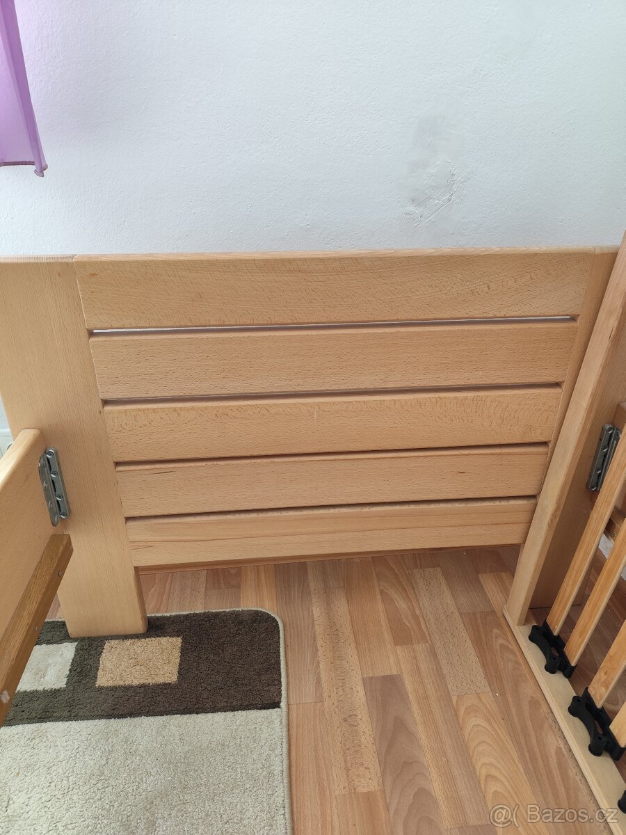 Postel - masiv, buk včetně roštu - 2