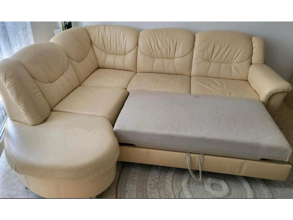 Luxusní rohová rozkládací kožená sedací souprava,3175 - 2