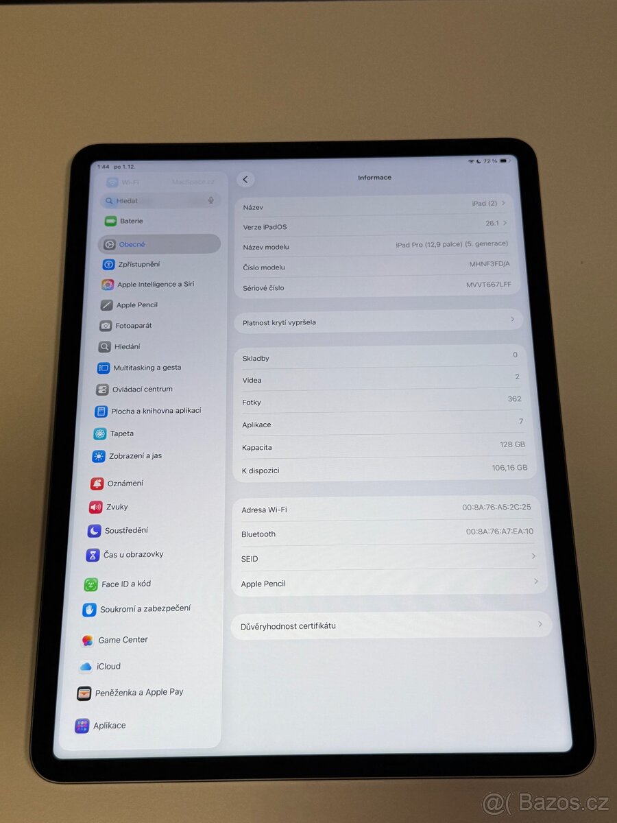 iPad Pro M1 12,9” 2021 128GB Wifi / Záruka - 2