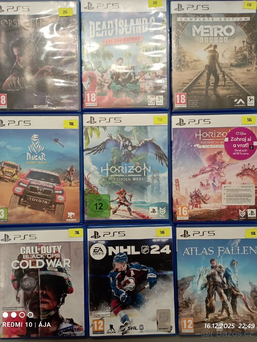 Hry na PlayStation 5 ceny na hrách od 250kč- 800kč - 2