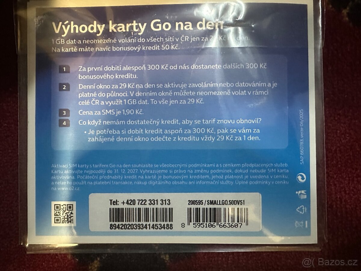 SIM KARTA O2 : 722 33 13 13 NOVÁ-NEAKTIVOVANÁ,zabalená - 2