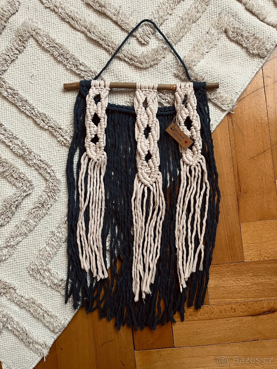 Macrame dekorace modro-béžová - 2