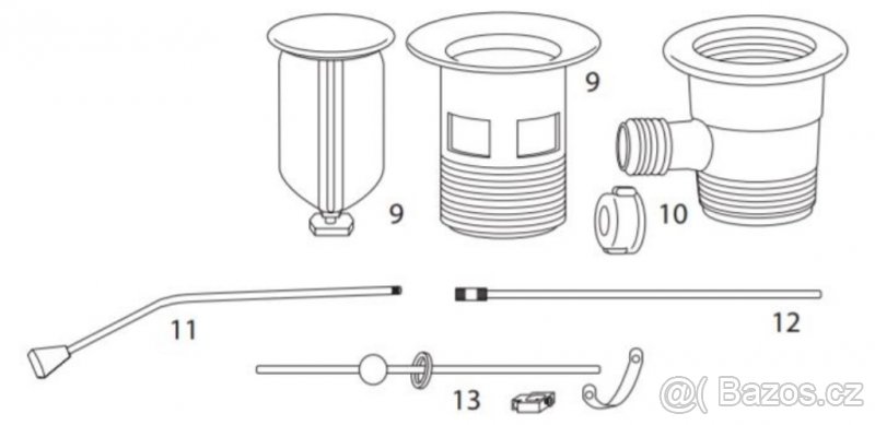 NOVÝ umyvadlový vtok / odtok včetně ovládacího táhla - 2