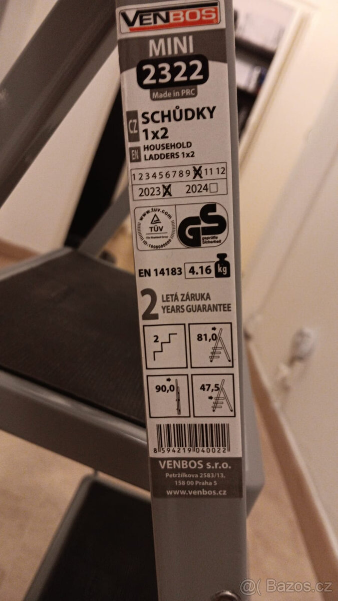 Schůdky VENBOS Schůdky ocelové mini 1x2 - 2