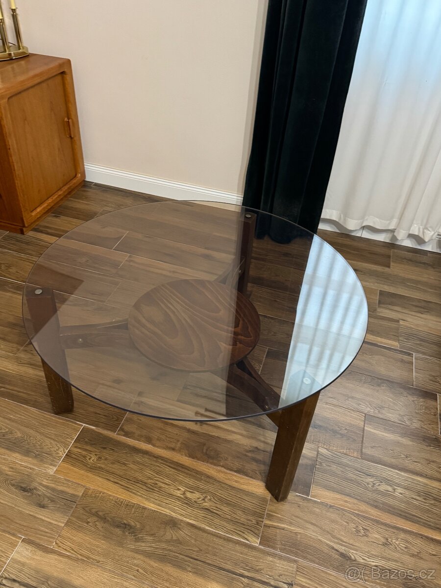 Vintage kulatý konferenční stolek - 2