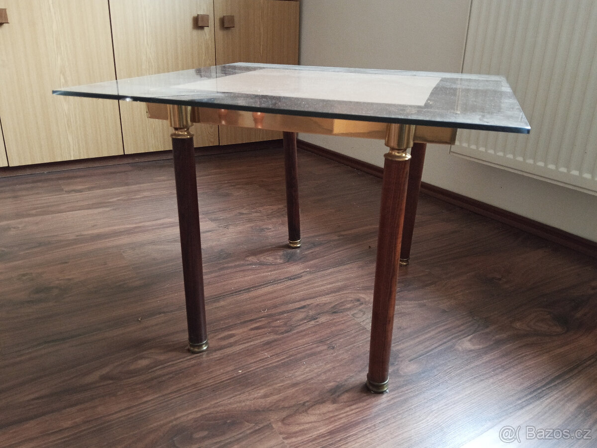 Čtvercový konferenční stolek starožitný - 2