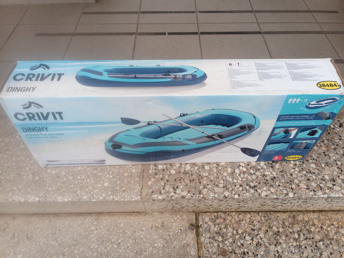 Nový nafukovací člun + 2 vesla, 272cm dlouhý, nosnost 260kg - 2