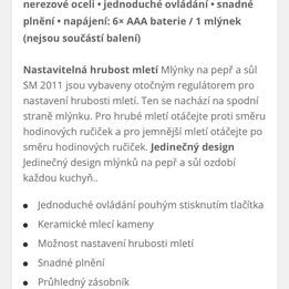 Elektrické mlýnky na sůl a pepř - 2