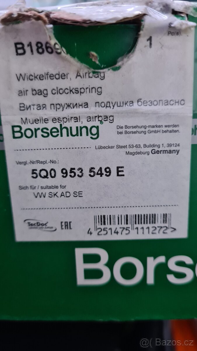 Kroužek airbagu 5Q0953549, Octavia 3 - 2