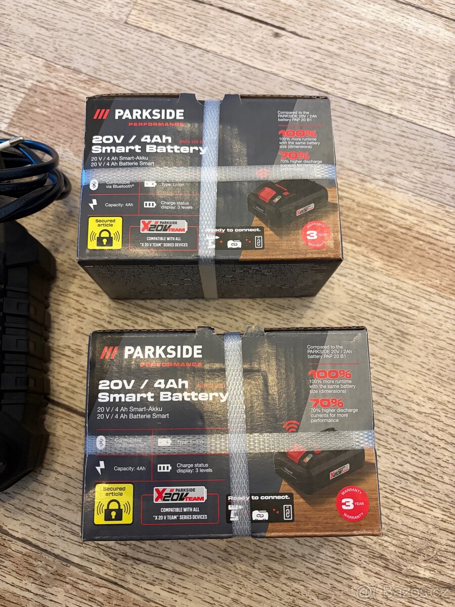 2x baterie Parkside Smart 4Ah 20V s nabíječkou - 2