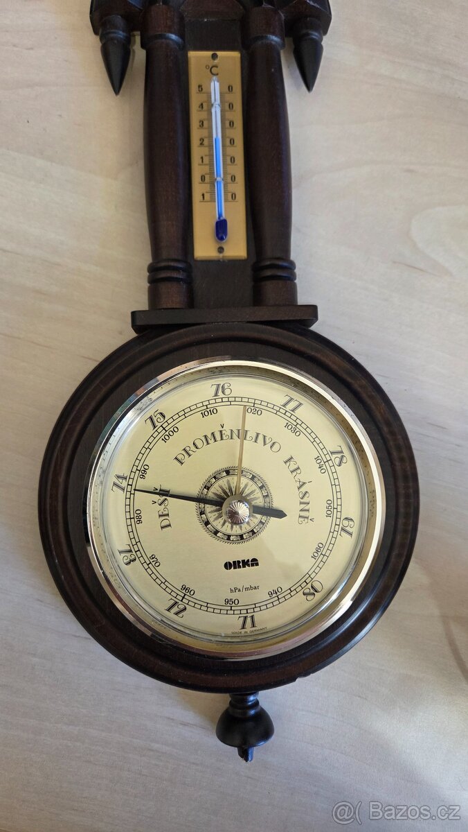 Starožitný barometr s teploměrem - 2