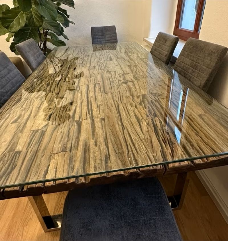 Jídelní stůl a 6 židlí - teakové dřevo, top stav - 2