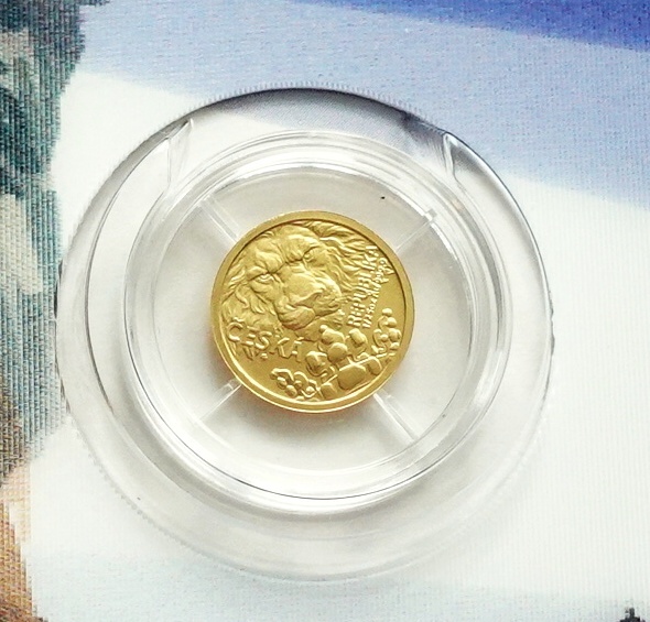 zlatá mince - Český lev 1/25oz 2023 - číslovaný - 2