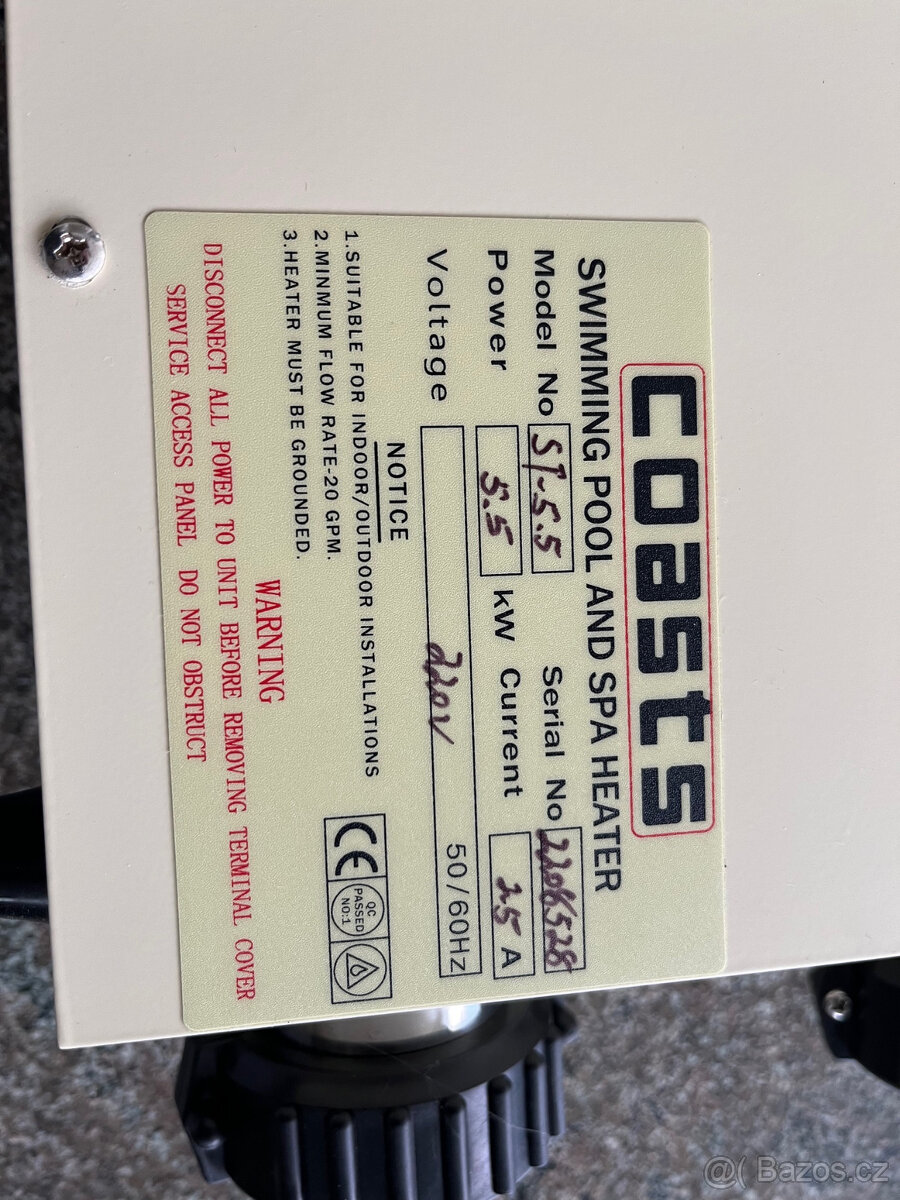 Bazénový ohřívač, průtokový 5.5 kW - 2