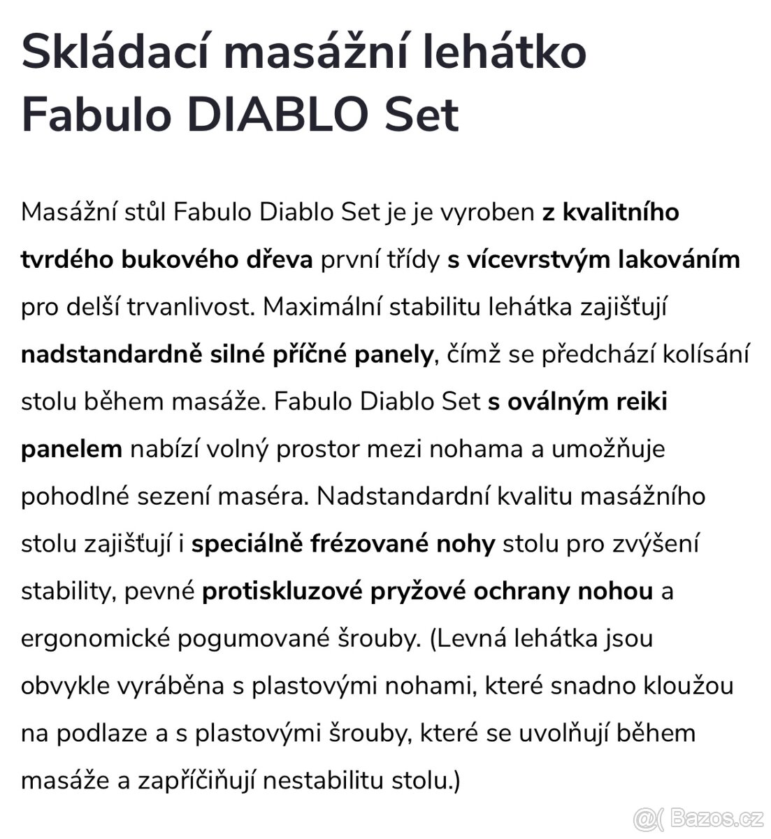 Skládací masážní lehátko Fabulo DIABLO - 2