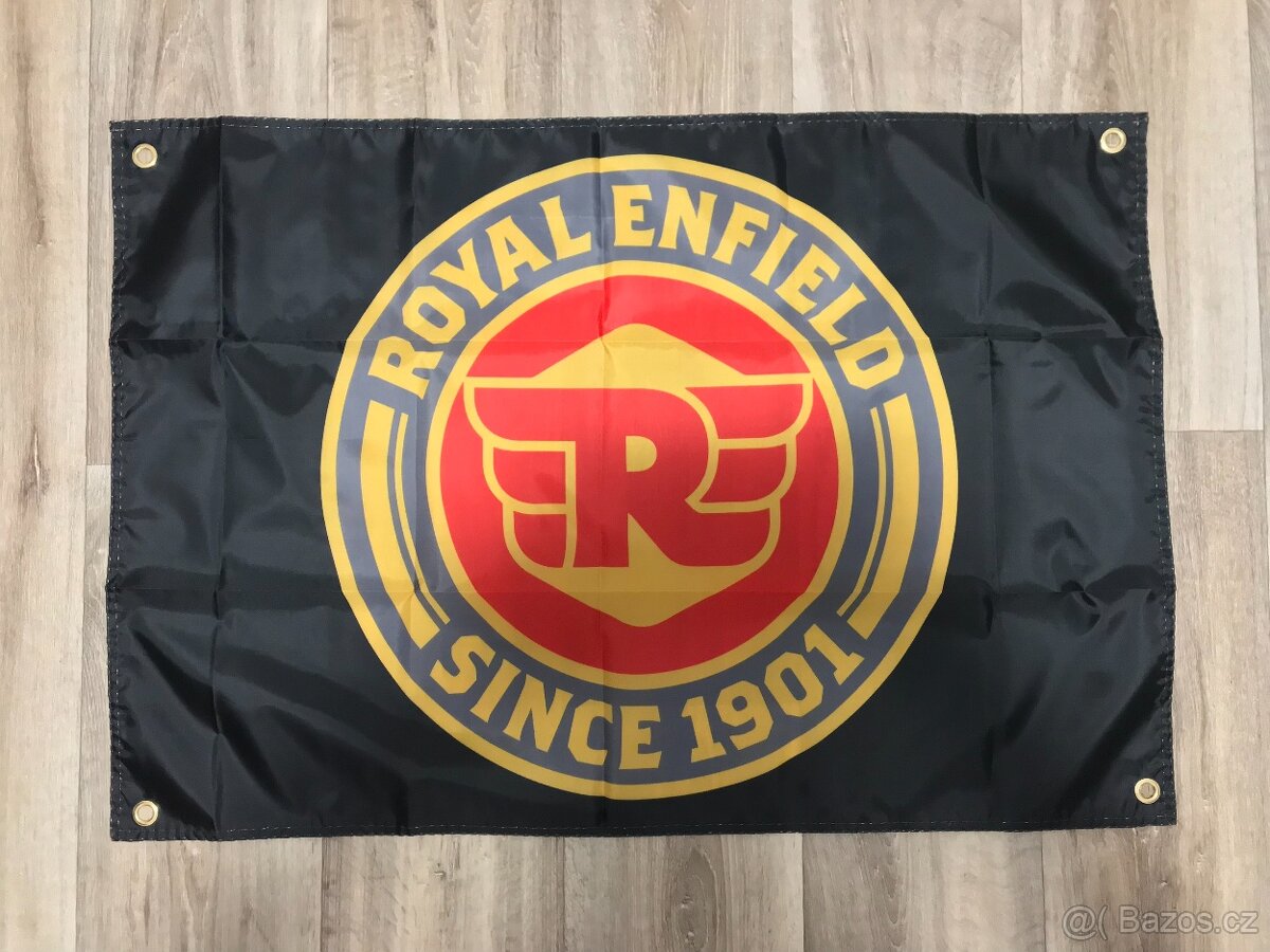 Vlajka Royal Enfield černá - 2