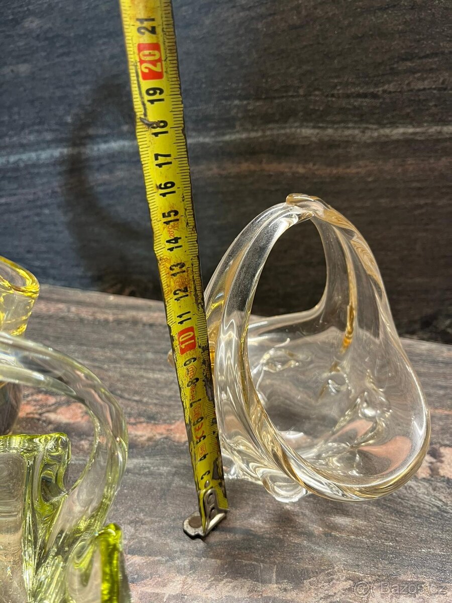 Skleněné košíky - hutní sklo - 2