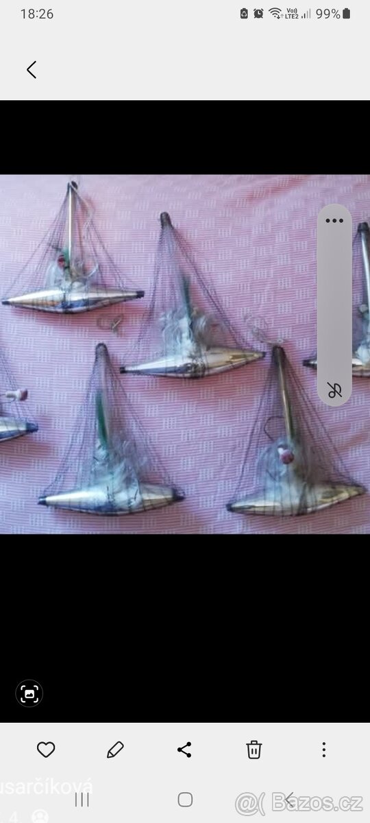 Starožitná vánoční ozdoba ľoď - 2