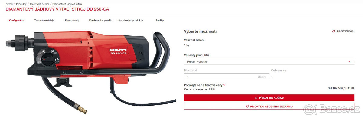 Jádrová vrtačka Hilti DD 250 + stojan Hilti DD-HD 30 - 2