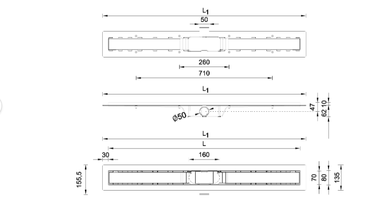 Sprchový odtokový žlab - 2