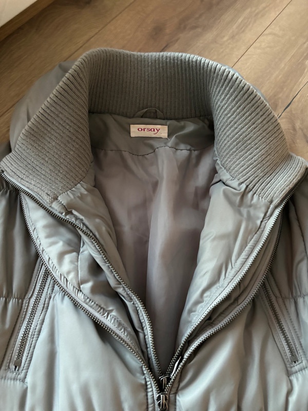 Dámská šedá krátká zimní prošívaná šedá bunda, vel. S, Orsay - 2