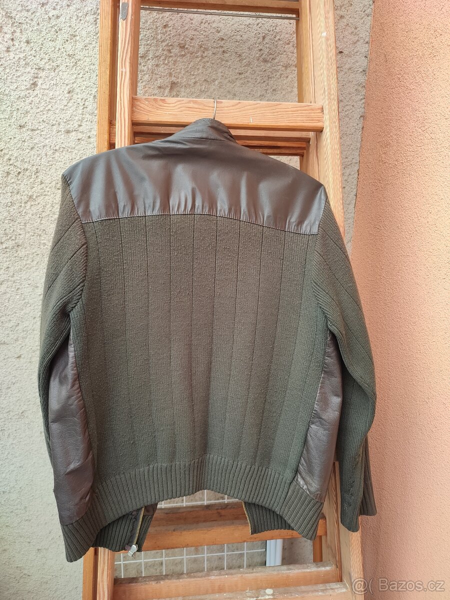 Retro kožená bunda s úpletem - 2