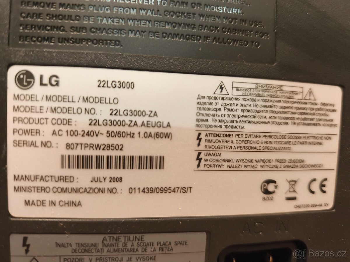 Prodám televizi LG 22LG3000 - 2