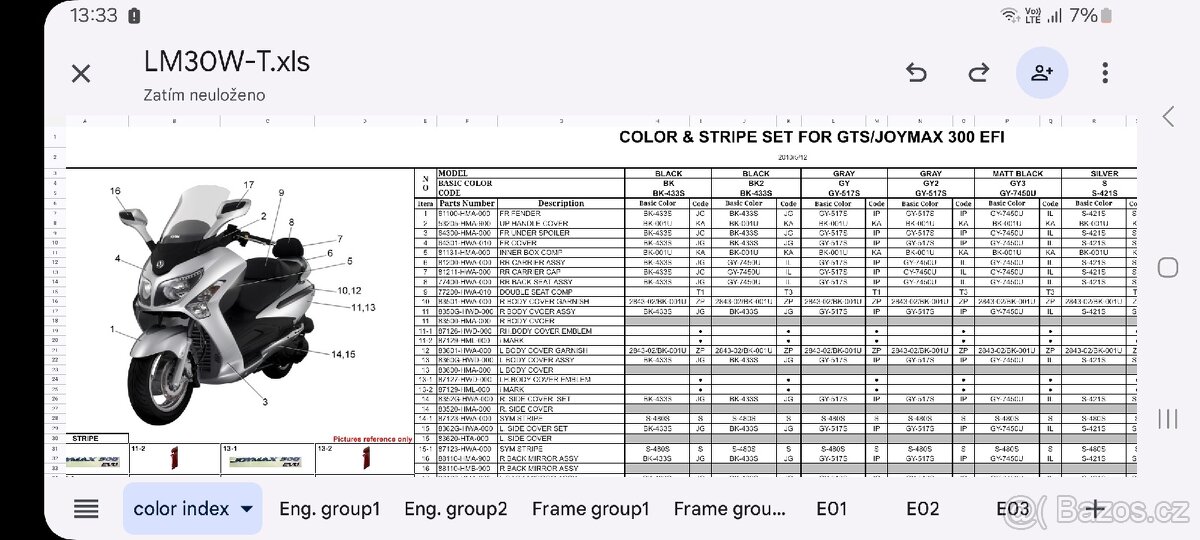 Madlo na Sym 300 GTS (JOYMAX 300i) - 2