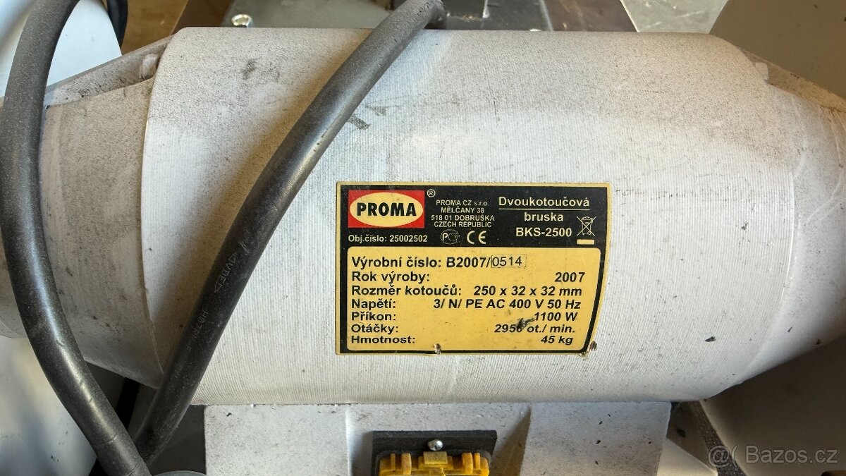 Dvoukotoučová bruska PROMA BKS-2500 - 2