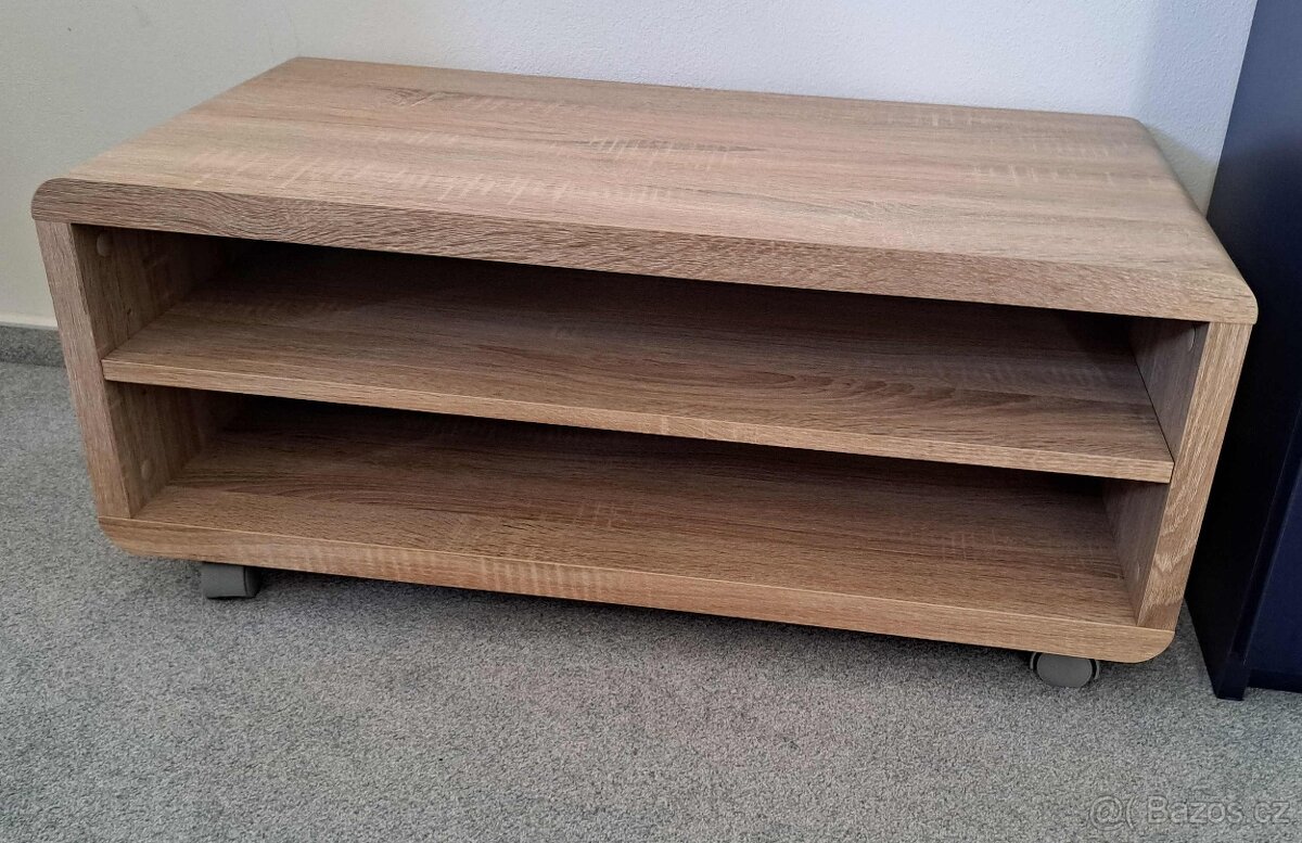 televizní stolek - 4 ks - 2x bílý, 2x dub sonoma - 2