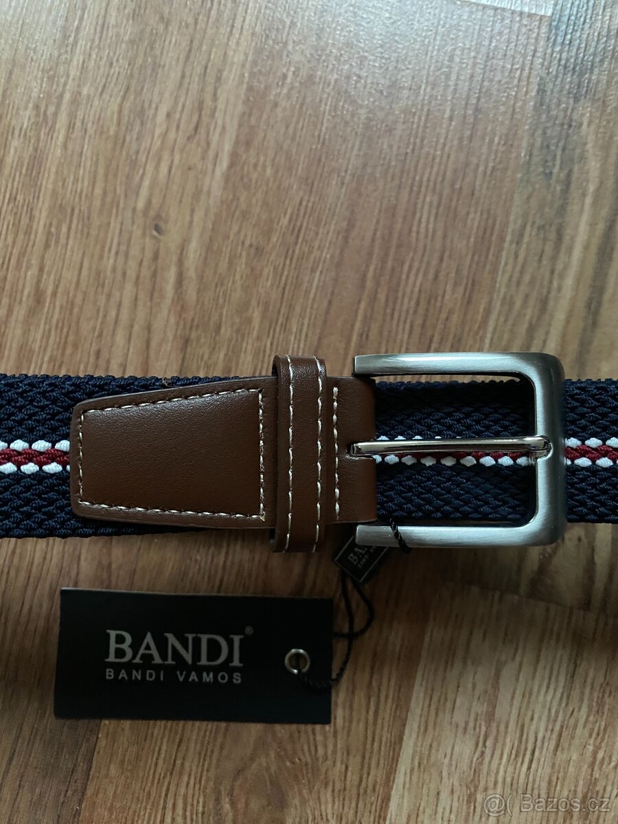 Nový pánský pružný opasek Bandi - modrý s pruhy, L/XL - 2