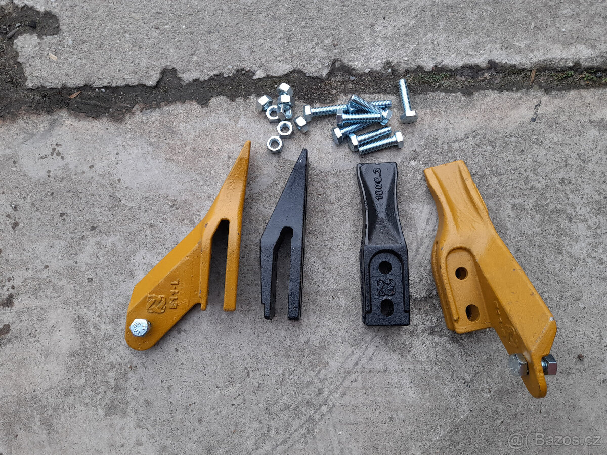 Rovné + boční zuby pro mnibagr 1 -4 tun rozteč 40 - 45mm - 2