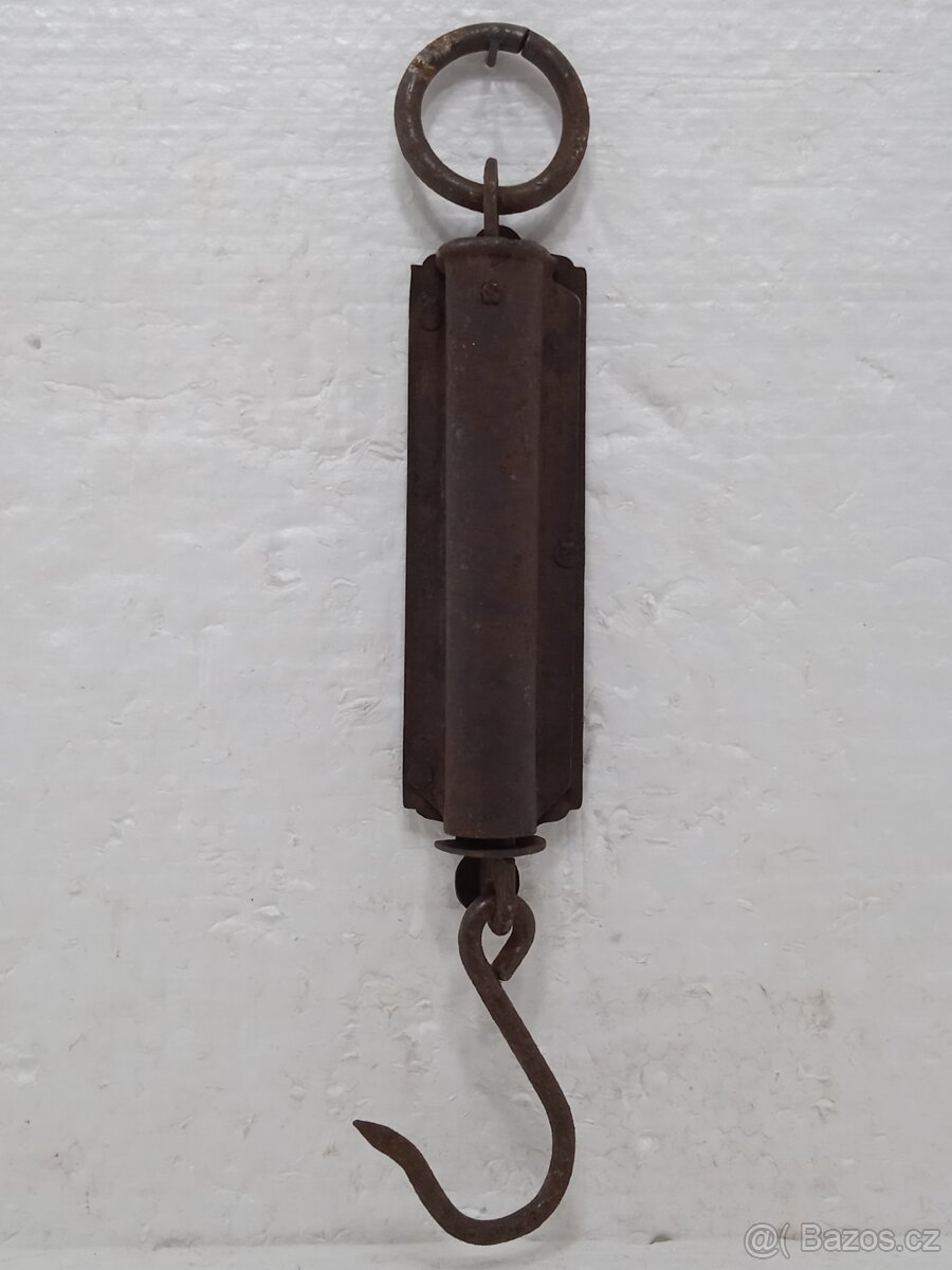 Retro starý kovový mincíř pružinová váha - 25kg - 2