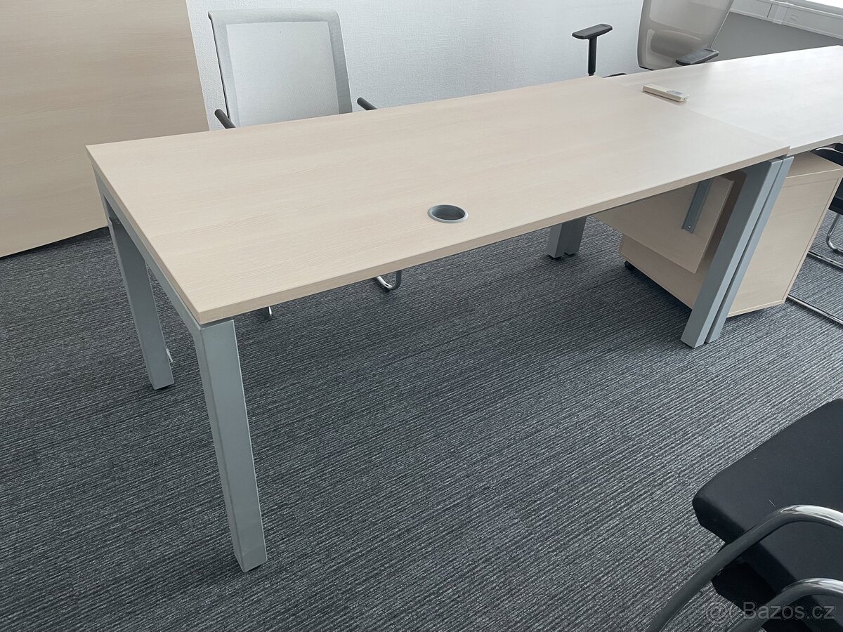 kancelářský, jednací, jídelní stůl 180x80 na kovovém podnoží - 2