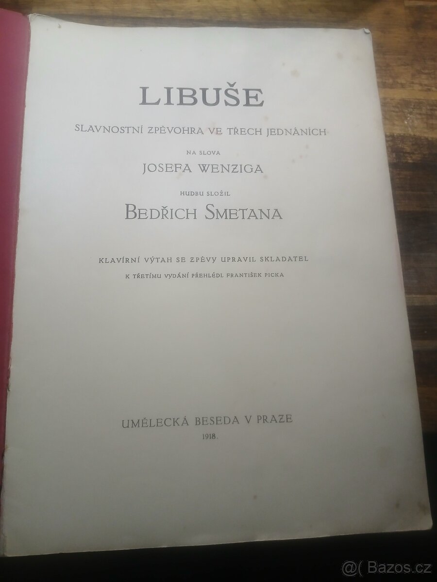 Velká kniha s notami- Libuše od Bedřicha Smetany - 2