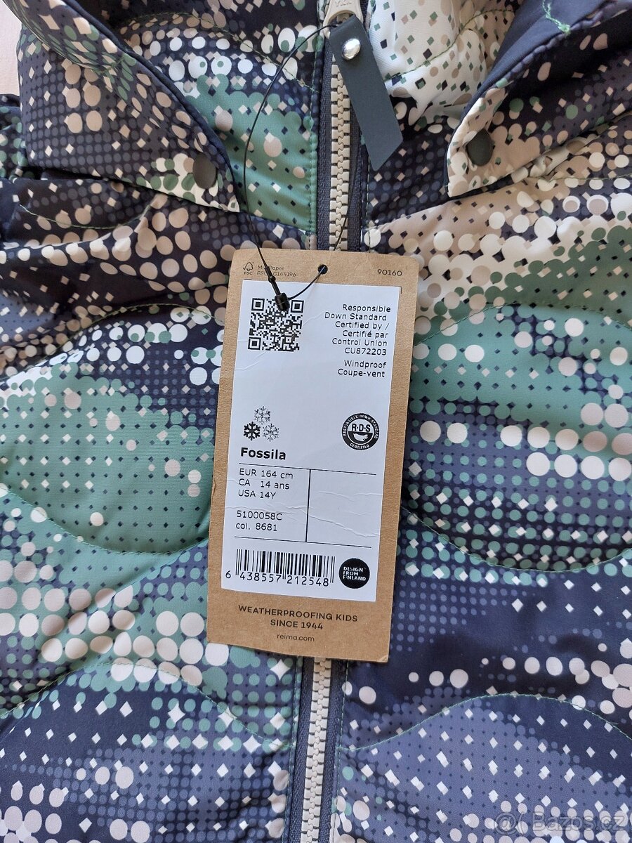 Nová dětská péřová voděodolná přechodová bunda Reima, 164 - 2