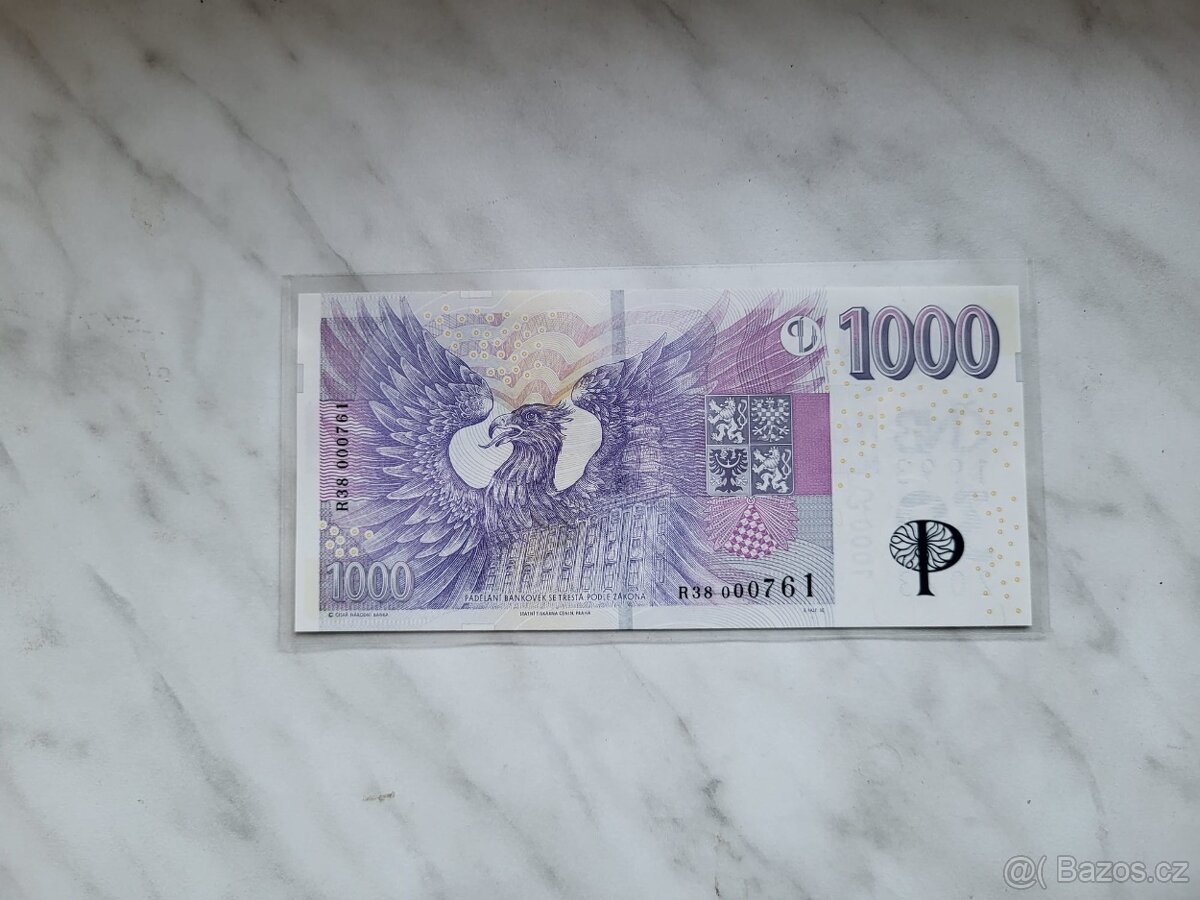 1000Kč s přítiskem - 2