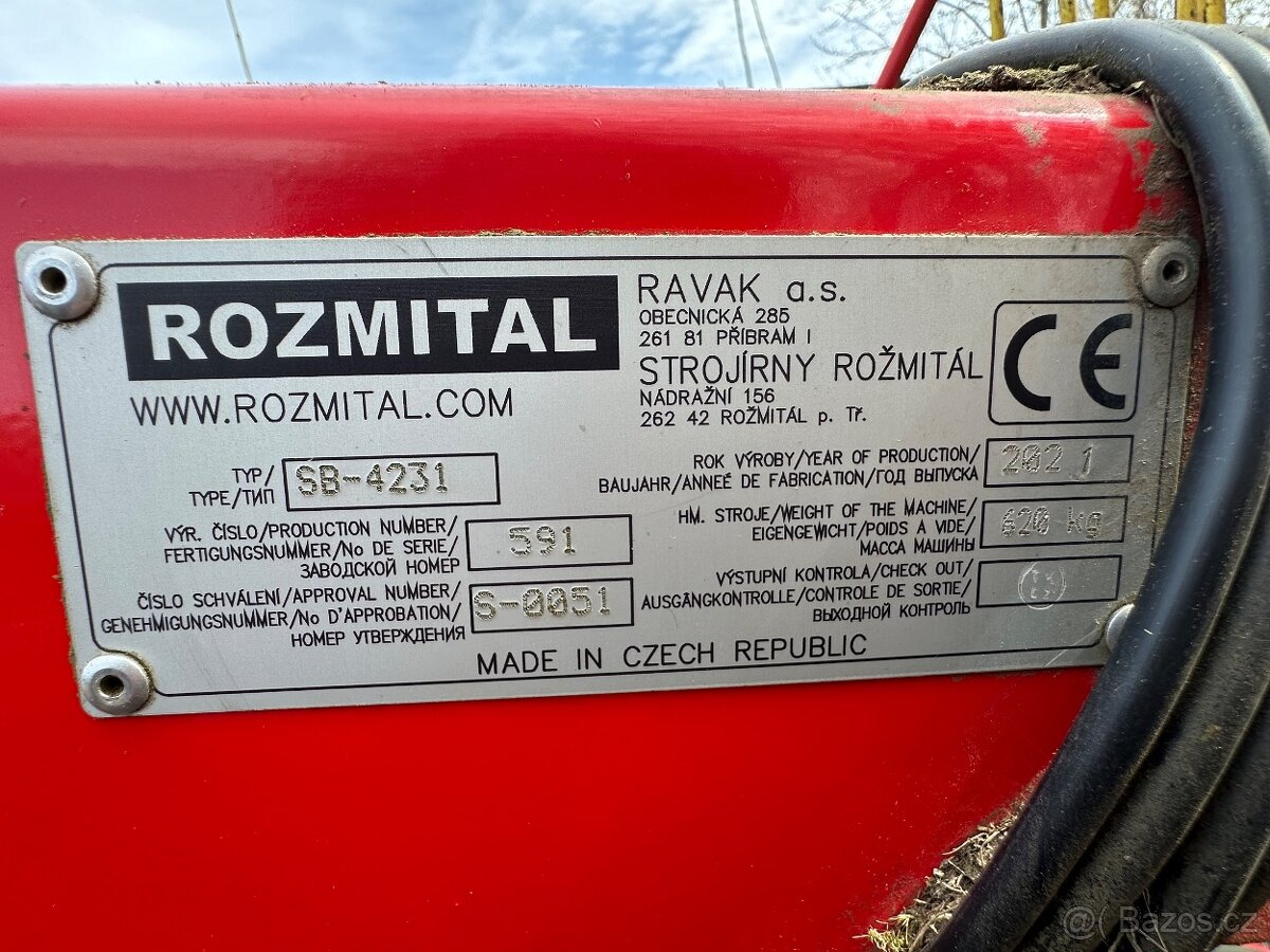 Rožmital shrnovač 4,2m - 2