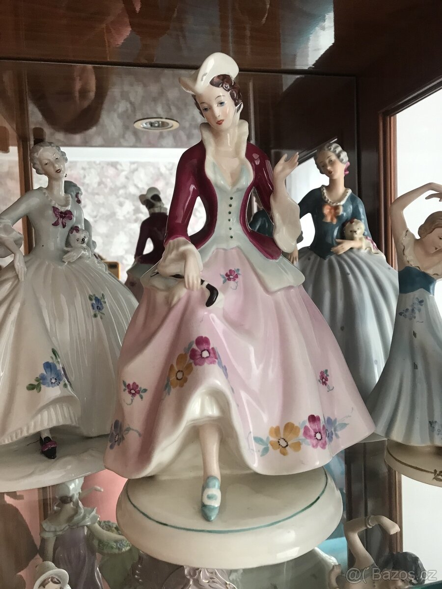 porcelán Dux dáma s bičikem - 2