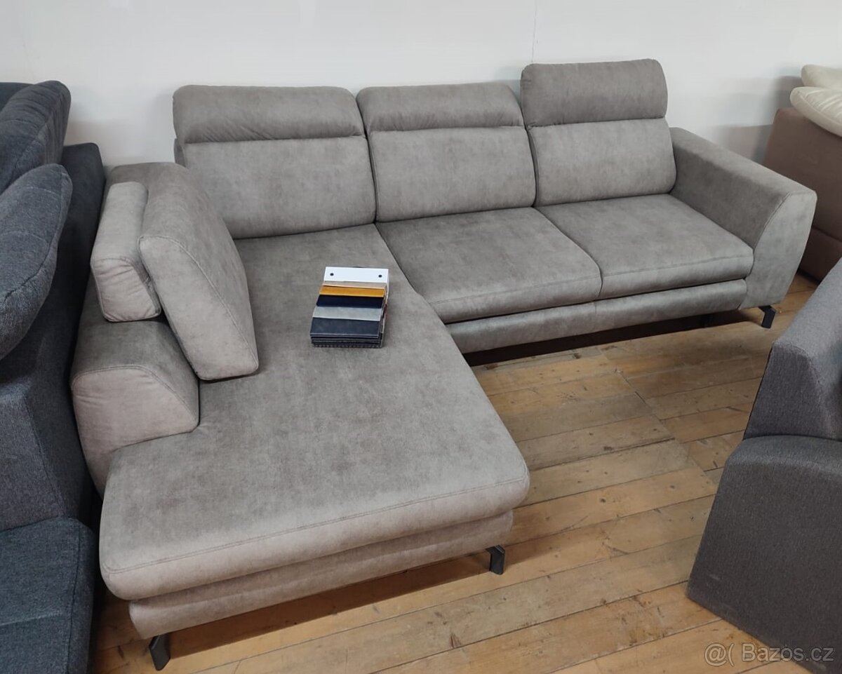 vzorkova rohová sedací souprava v moderní šedé barvě - 2