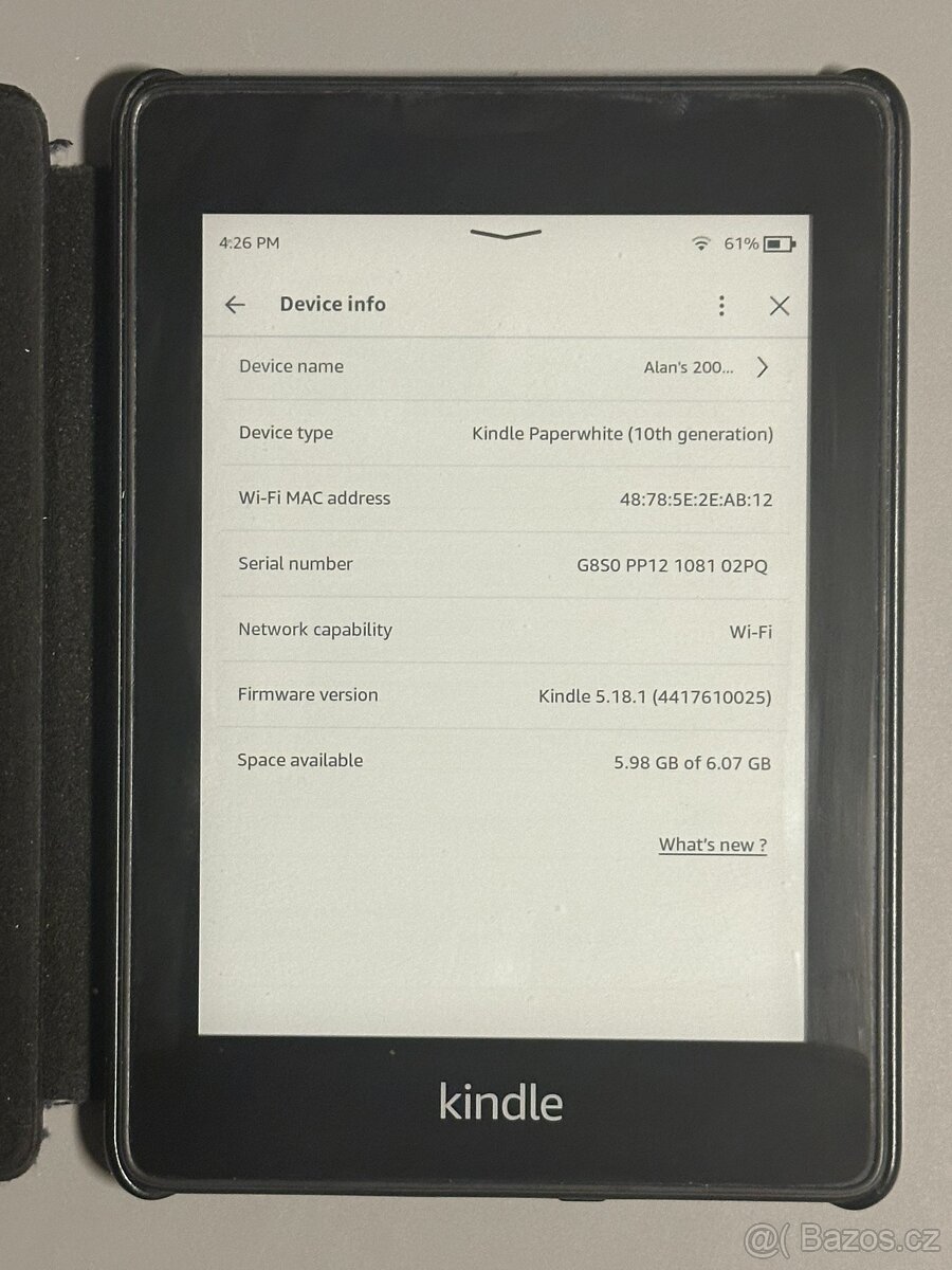 Amazon Kindle Paperwhite 10. gen čtečka knih 8GB + obal - 2