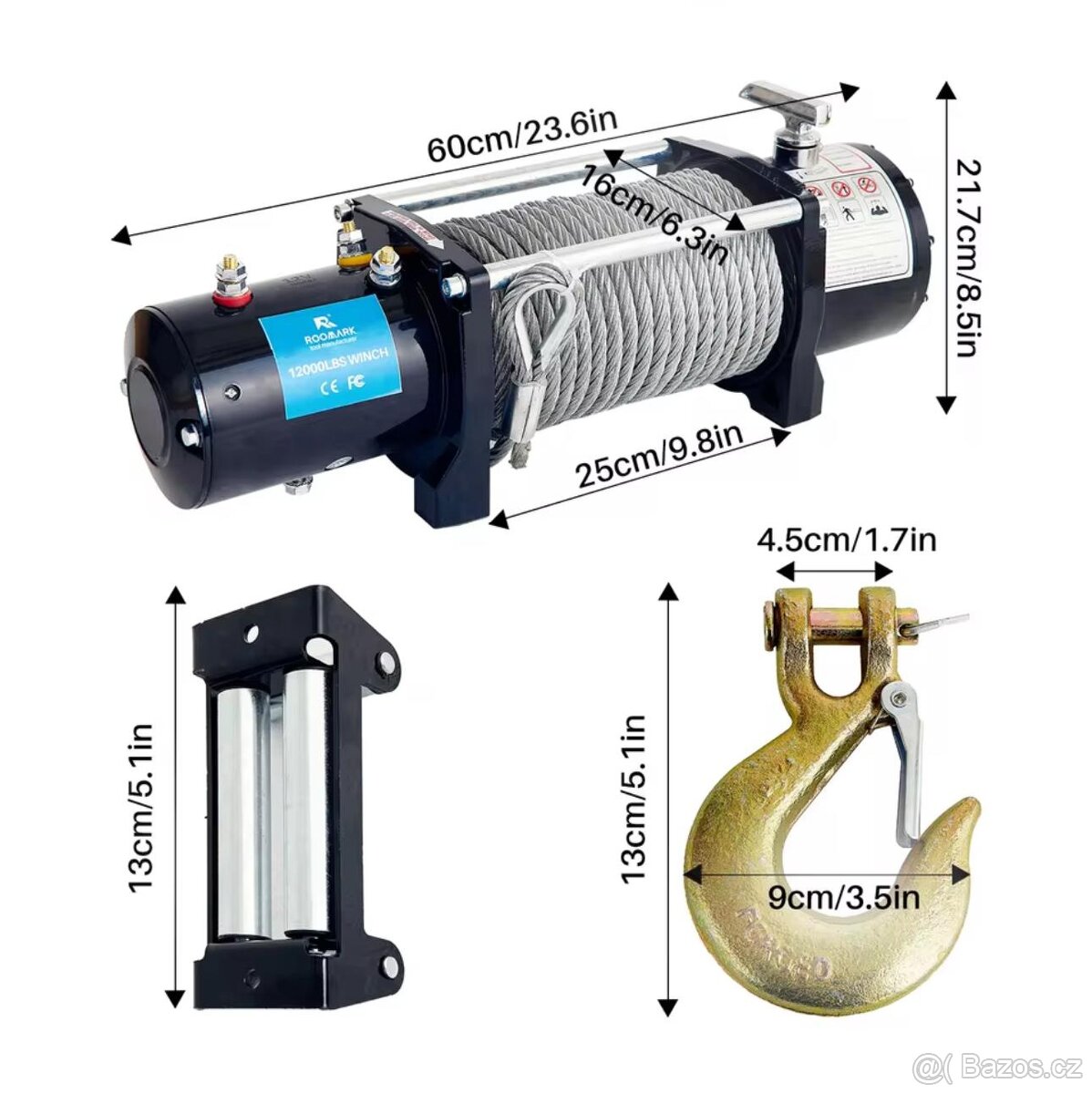Elektrický naviják Roomark 12000lbs, 5,5T 12V - 2