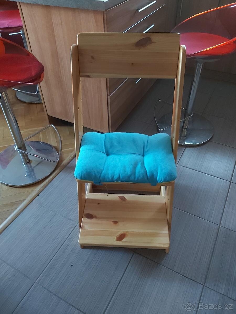 Dětská rostoucí židle – borovice - přírodní lak - 2