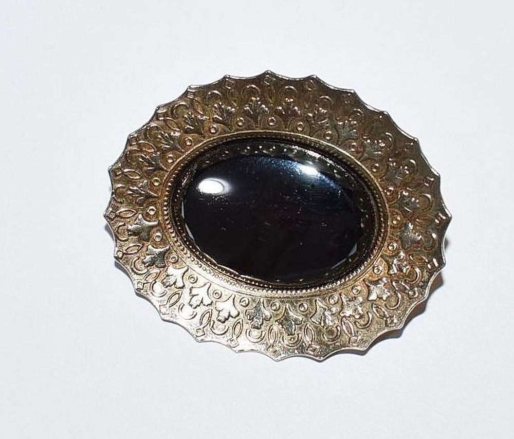 Starožitná stříbrná pozlacená brož - Vintage - 2