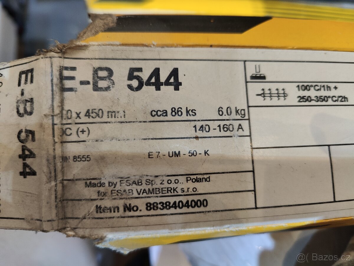 Prodám svářecí elektrody E-B 121 a 544 - 2