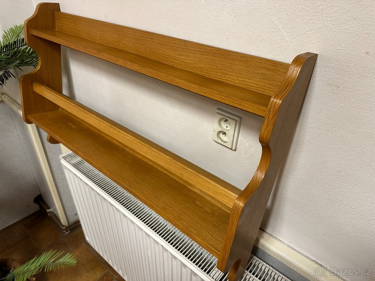 Rustikální závěsná police. Dub - 2