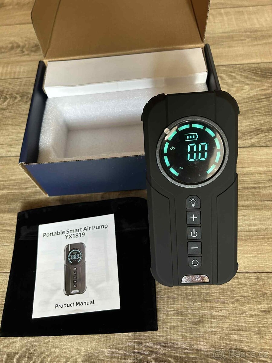 Nový přenosný kompresor pro auto kolo - powerbanka - 2