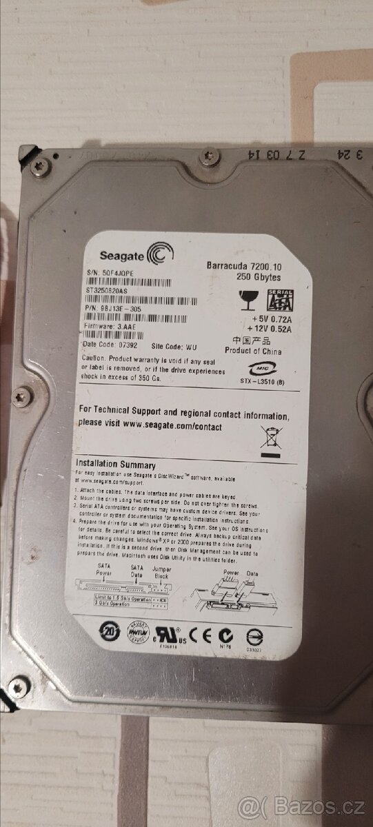 2×HDD 500GB A 250GB - 2