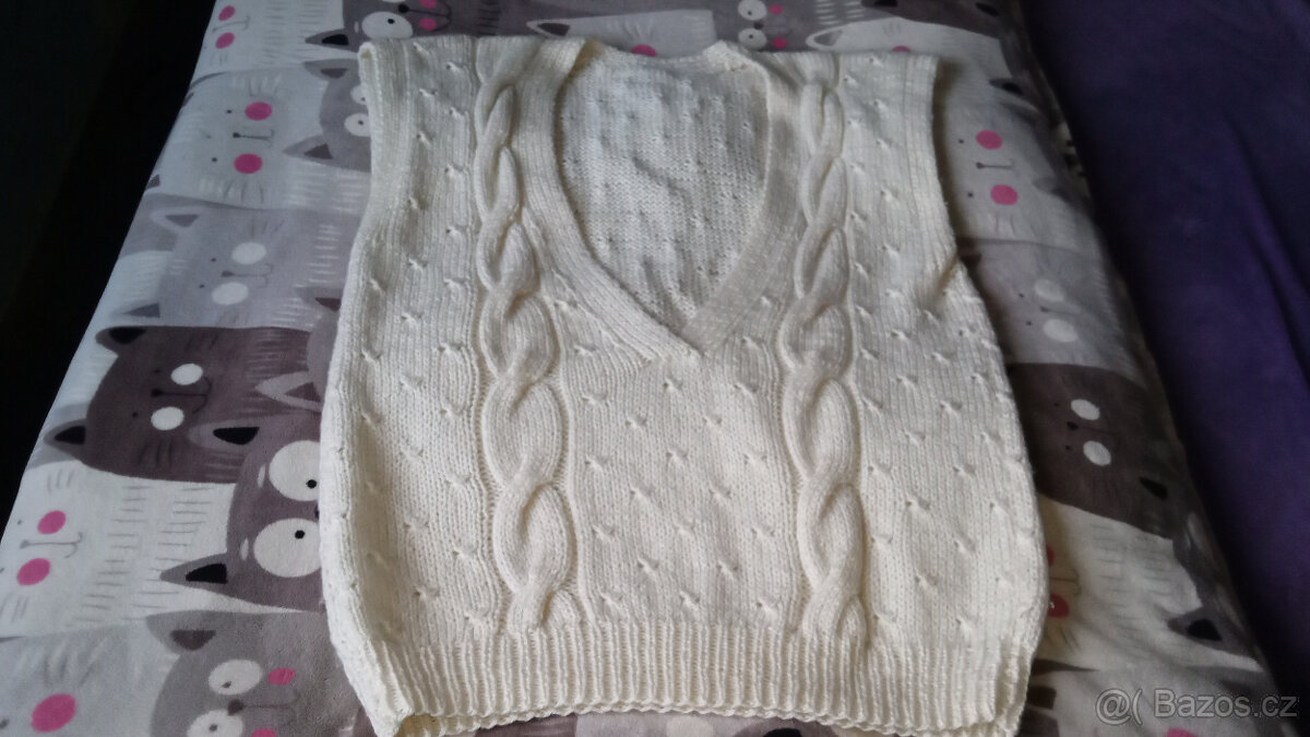 Vesta pletená dámská (retro) - LEVNĚ - 2