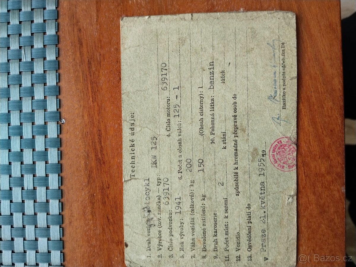 STARY TECHNICKY PRUKAZ DKV 1955 - 2